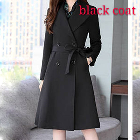 Image of Spring Autumn Trench Coat Slim OL Ladies Trench Coat Women Dress Women Windbreakers Plus Size Two Pieces Women Sets Trench Coats