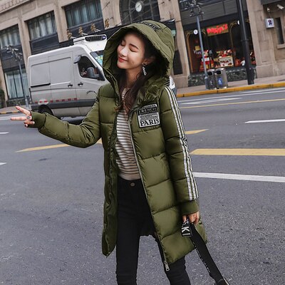 Image of Parka Women New Winter Down jacket Women Coat Long Hooded Outwear Female Parka Thick Cotton Padded Female Basic Coats Overalls