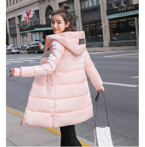 Image of Parka Women New Winter Down jacket Women Coat Long Hooded Outwear Female Parka Thick Cotton Padded Female Basic Coats Overalls