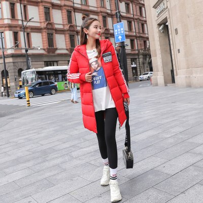 Image of Parka Women New Winter Down jacket Women Coat Long Hooded Outwear Female Parka Thick Cotton Padded Female Basic Coats Overalls
